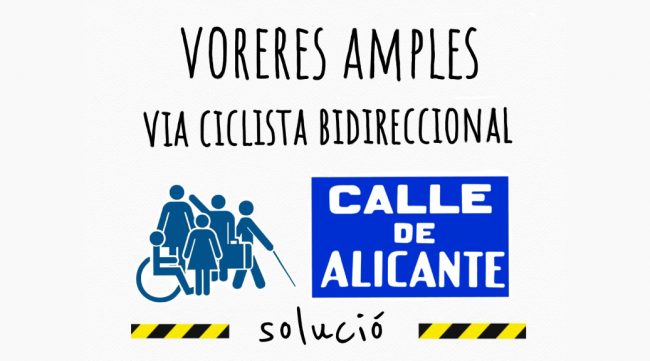 Cartel de la acción en el Carrer d'Alacant